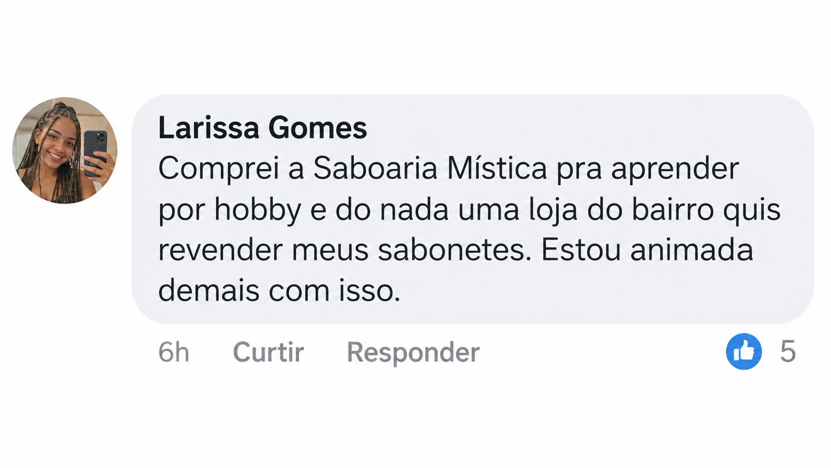 Comentário de aluna sobre o guia
